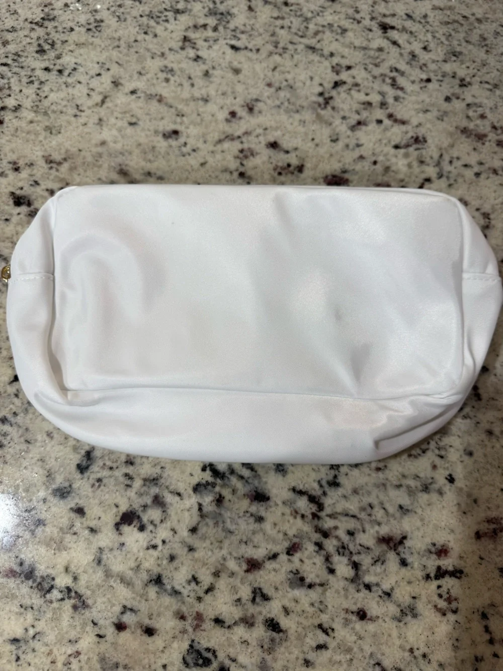 Bride White Cosmetic Bag with Gold Trim